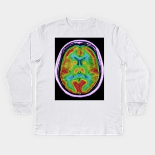 Normal brain blood flow, MRI and SPECT (C026/8000) Kids Long Sleeve T-Shirt